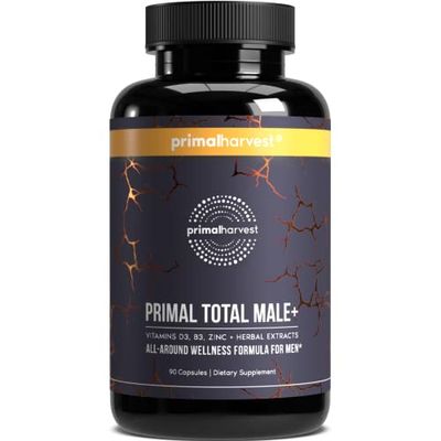 Primal Harvest Primal Total Male Natural Tribulus Terrestris, Fenugreek, Korean Ginseng, Maca Root Horny Goat Weed for Men Booster, Max Boost 90 Capsules
