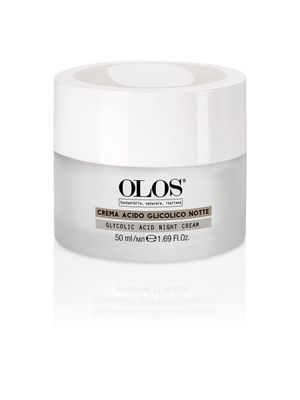 OLOS Glycolic Acid Night Cream, 1.7 oz - Intensive Night Cream with Shea Butter - Revitalizing and Renewing Skin - Deep Exfoliation Night Face Cream