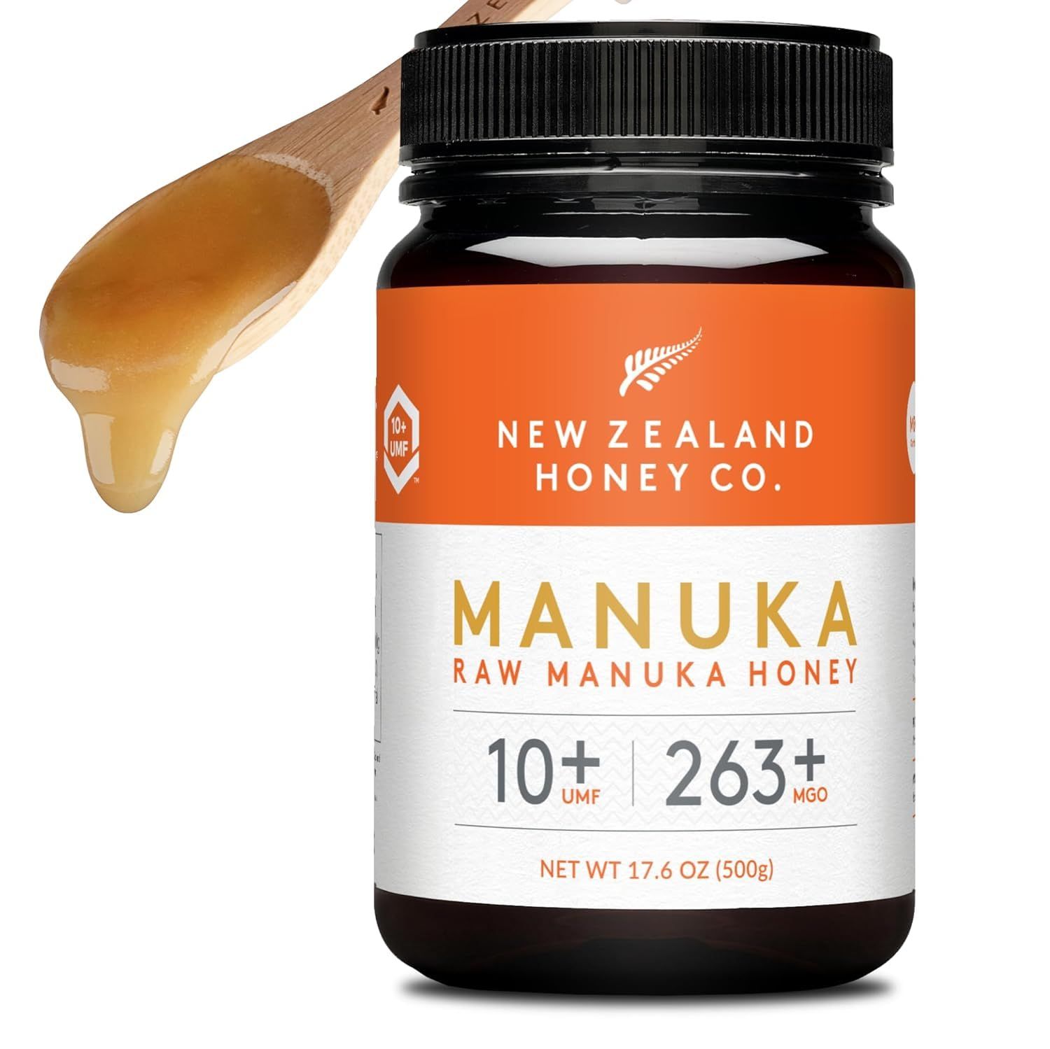 New Zealand Honey Co. Raw Manuka Honey UMF 10 MGO 263, UMF Certified 17.6oz