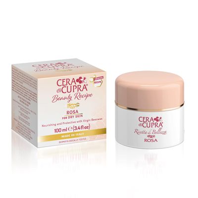 CERA DI CUPRA Rosa Face Cream Moisturizer for Dry Skin - Nourishing and Protective Formula with Virgin Beeswax (3.4 Fl Oz 100 ml)