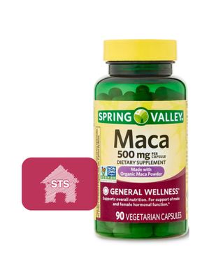 Spring Valley Maca Root 500mg Capsules, Organic Maca Root for Women and Men STS Sticker.