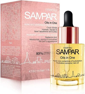 SAMPAR - Oils In One Hydration Corrector with Hyaluronic Acid, Raspberry Borage Oil - Prevents Dehydration, Enhances Skin Wrinkle Care - All Skin Types - Cruelty-Free, Made in Paris (1 oz)