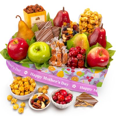 Happy Mother&#39;s Day Orchard Delight Fruit and Gourmet Basket