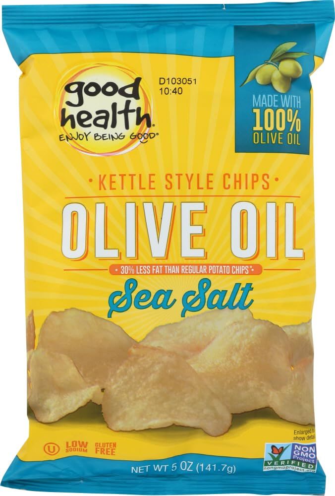 Good Health Natural Foods - Olive Oil Kettle Chips Sea Salt - 5 oz.Pack of 2