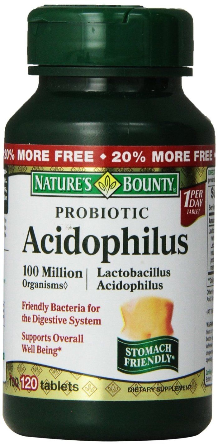 Nature&#39;s Bounty Probiotic Acidophilus Tablets, 120 ea (Pack of 5)