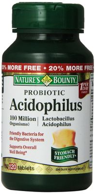 Nature&#39;s Bounty Probiotic Acidophilus Tablets, 120 ea (Pack of 5)