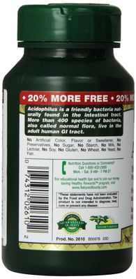 Nature's Bounty Probiotic Acidophilus Tablets, 120 ea (Pack of 5)