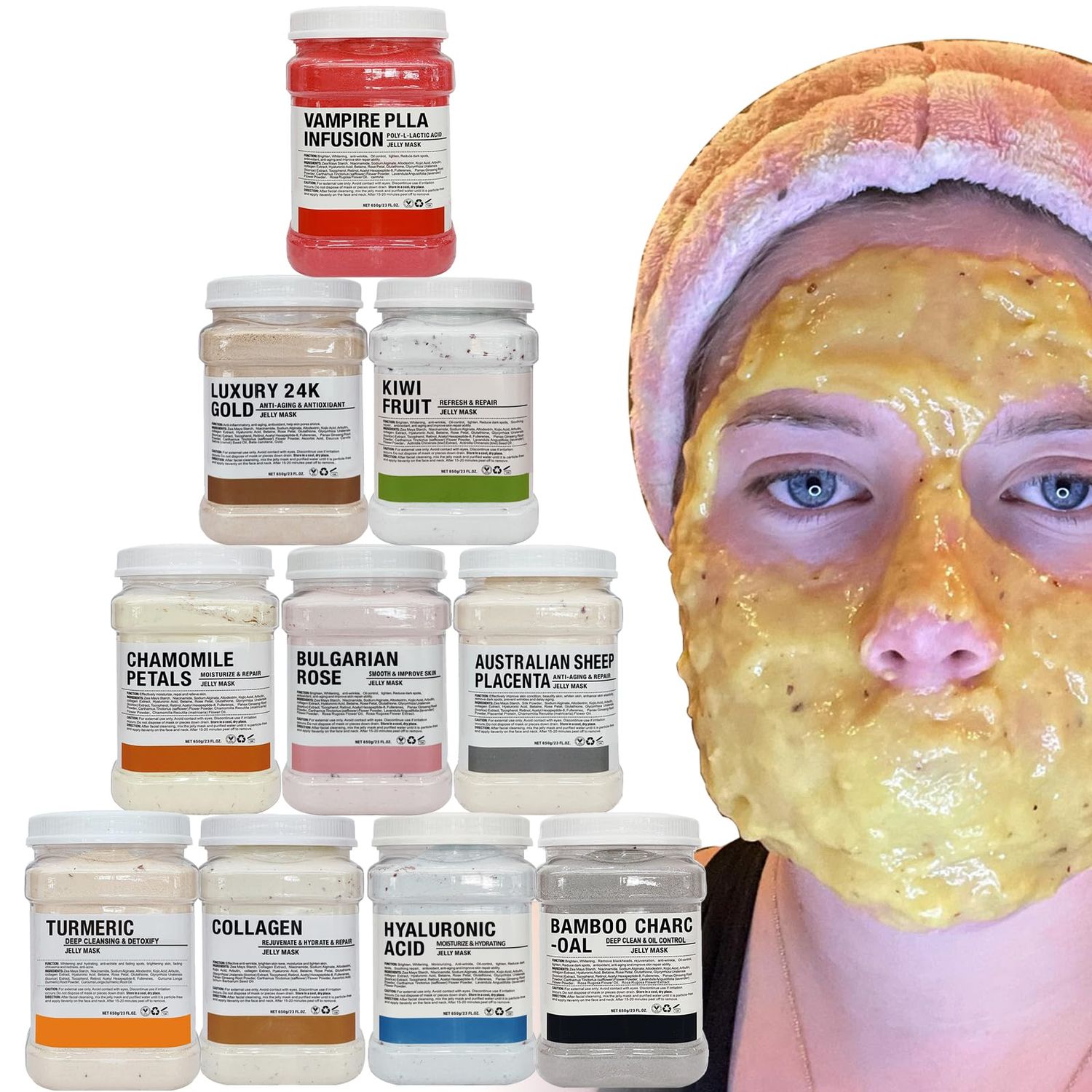 YMEYFAN Jelly Mask for Facials Professional Face Mask Bulk Wholesale for Beauty Personal Care, Jelly Mask Powder for Estheticians Supplies Beauty Salon Spa Face Mask Skin Care, 23Fl Oz (10Pack)