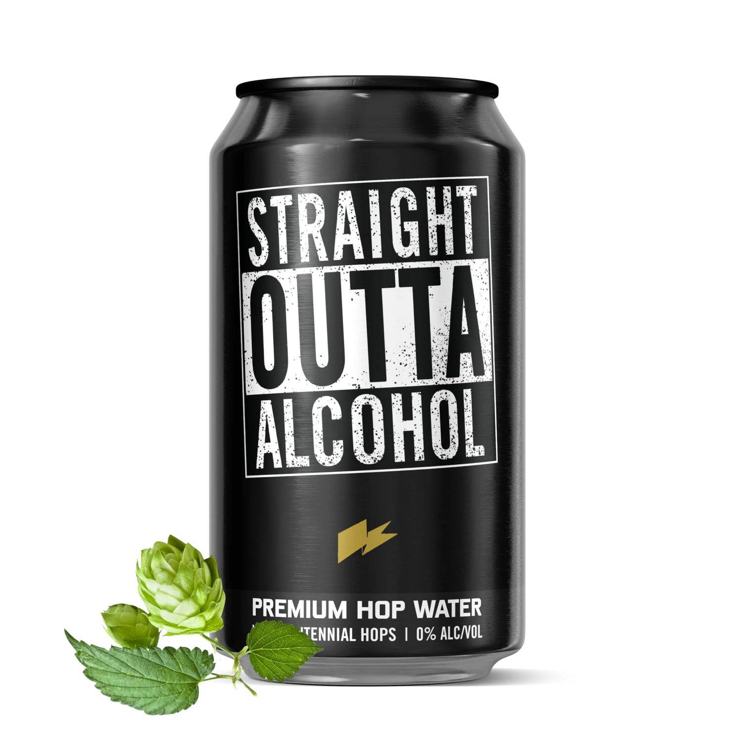 Go Brewing Straight Outta Hop Infused Water - Non Alcoholic Drink - Carbonated Drinking Water - Alcohol-Free Beverage - Centennial Hops Infusion - Beer Alternative - 12 oz (Pack of 12, Original)
