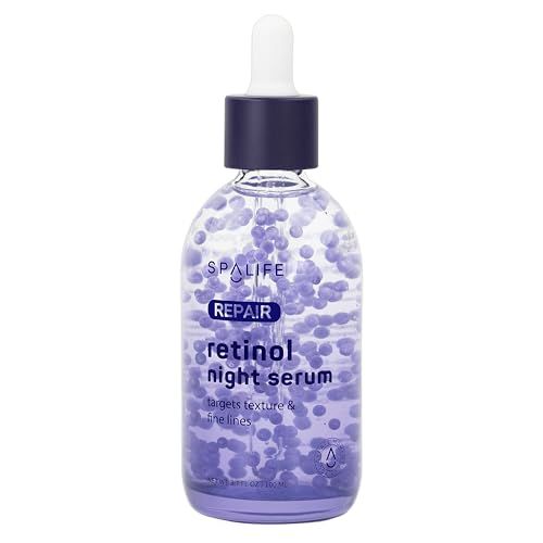 Spa Life Face Serum: REPAIR Retinol Night Serum 100 ml (3.7 oz) Smoothing, Resurfacing, Gently Exfoliating - Targets Fine Lines, Texture, Dark Spots - Boosts Cellular Turnover Clearer Skin