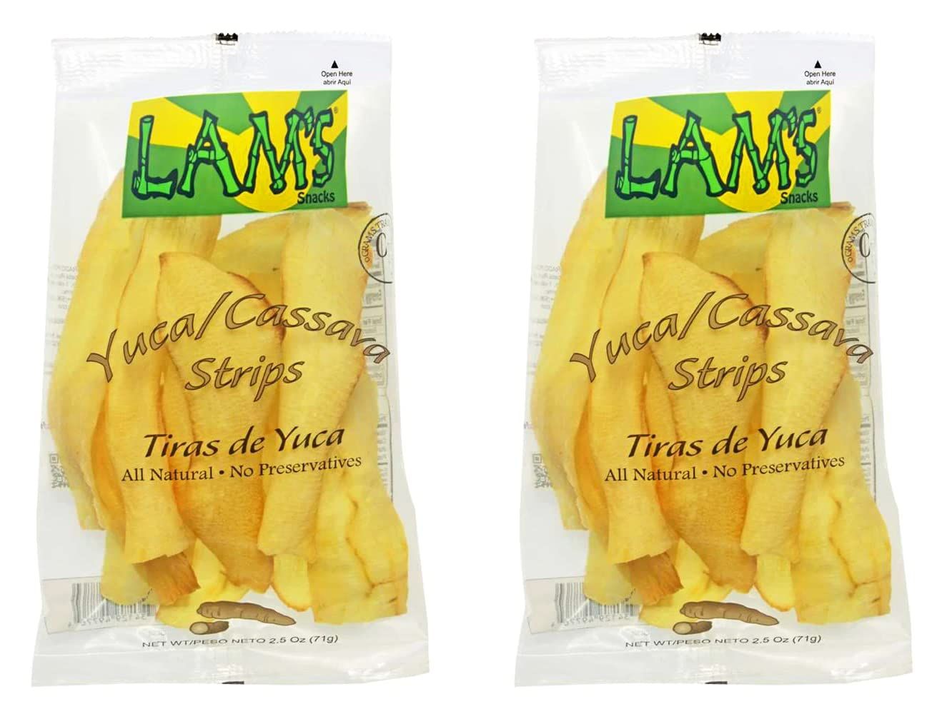 Premium Quality Cassava strips - Potato Chips - Yuca - Plantain Strips - banana chips - Salted - Variety Pack - healthy snacks - Avocado oil chips - 2.5 oz (Pack 02)