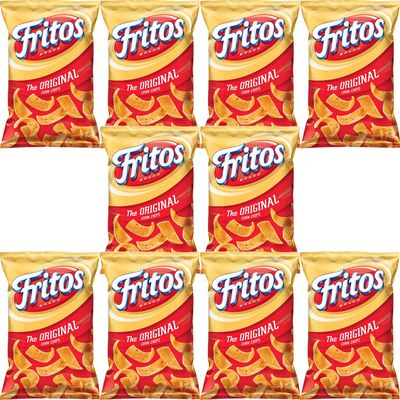 Fritos Corn Chips, Original, Bundled by Shoppyway, 2 Ounce Large Single Serve Bags (Pack of 10)
