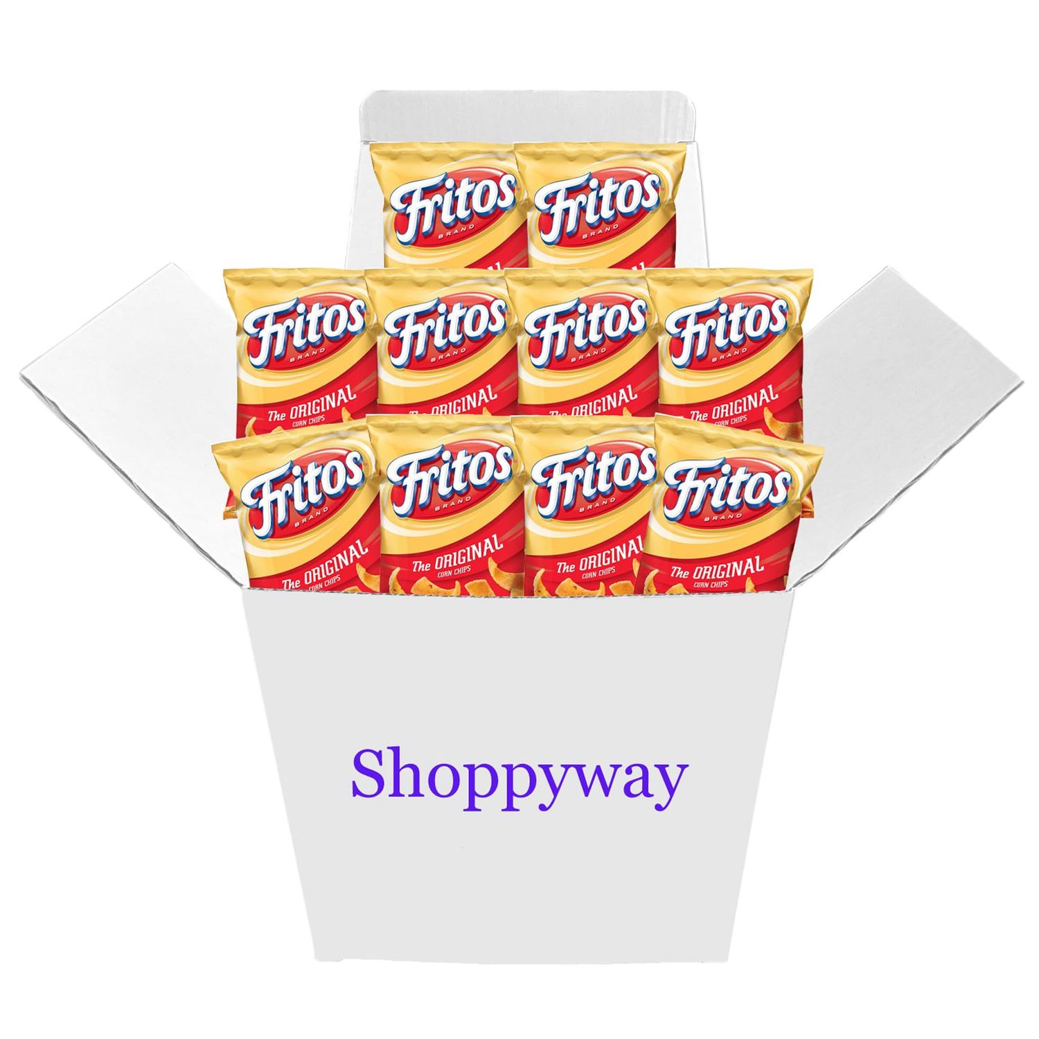 Fritos Corn Chips, Original, Bundled by Shoppyway, 2 Ounce Large Single Serve Bags (Pack of 10)
