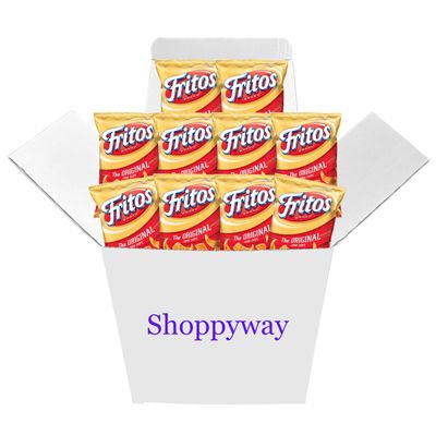 Fritos Corn Chips, Original, Bundled by Shoppyway, 2 Ounce Large Single Serve Bags (Pack of 10)
