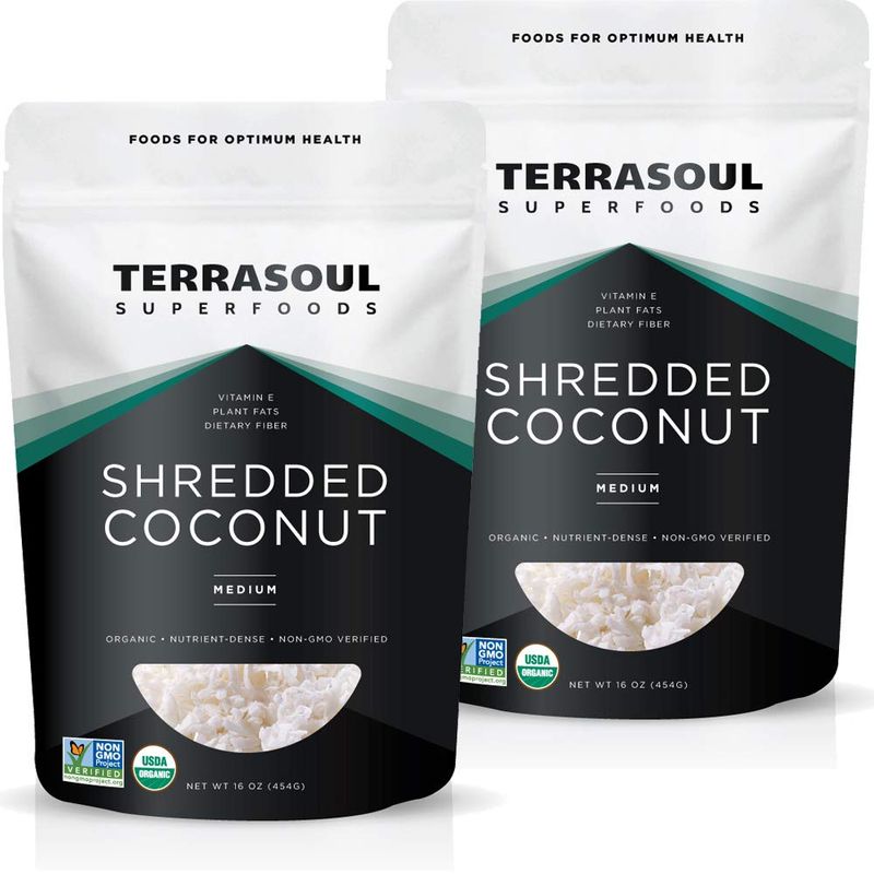 Terrasoul Superfoods Organic Coconut Flakes, 2 Lbs (2 Pack) - Medium Flakes Unsweetened Perfect for Baking