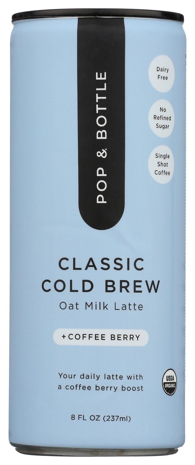Pop And Bottle, Latte Oat Milk Classic Antioxidants, 8 Fl Oz
