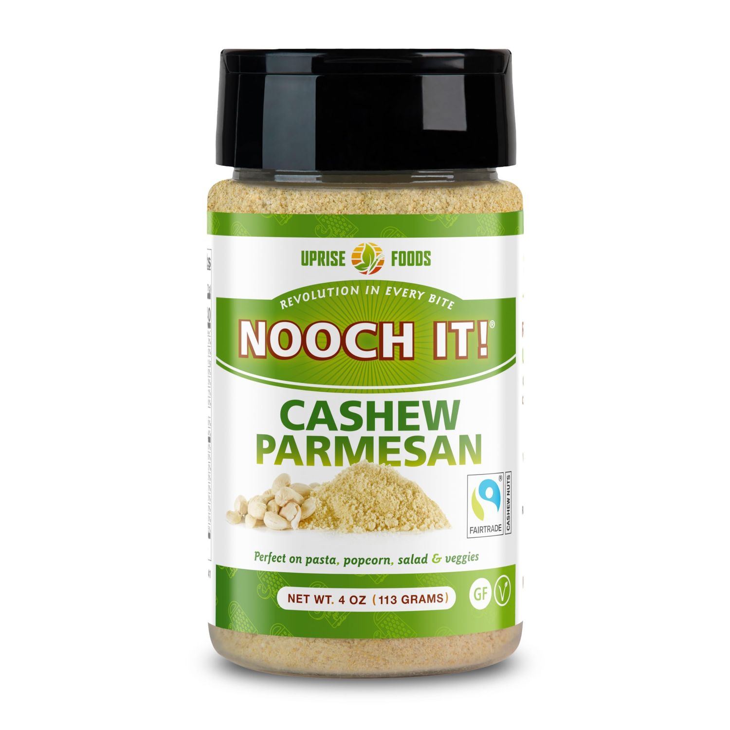 NOOCH IT! Certified Fair Trade Cashew Parmesan (4oz) - Vegan Parmesan Cheese, Dairy-Free, Organic, Gluten-Free, Tasty Cashew Parm Alternative