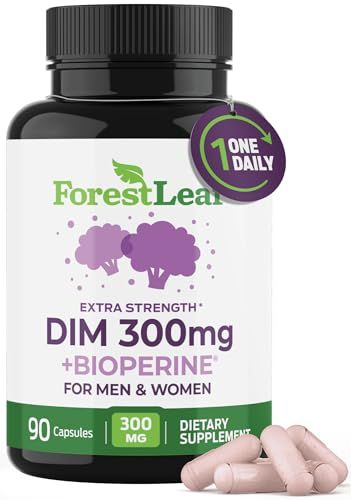 DIM Estrogen Supplement for Women Men - 300mg DIM Supplement for WomenMen - Diindolylmethane with BioPerine Black Pepper - Support for Metabolism, Hormone Balance, Menopause - 90 Capsules