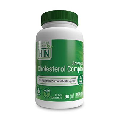 Health Thru Nutrition Advanced Cholesterol Complex Heart Health Support Lipid Metabolism with Phytosterols, Policosanol, Hydroxytyrosol, Chromium and More Vegan, Non-GMO (Pack of 90)