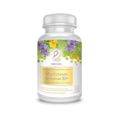 ACTIF Multivitamin for Women Age 30 with 30 Organic Vitamins and Organic Herbs, Non-GMO, Made in USA, 2-Month Supply