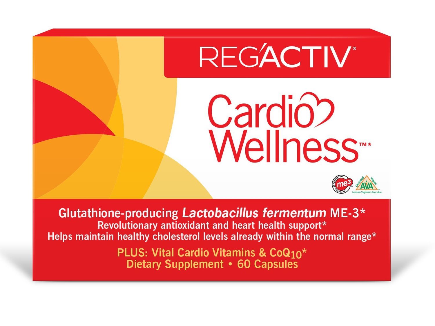 Reg&#39;Activ Cardio Wellness with Glutathione Producing Lactobacillus fermentum ME-3, Pantethine and CoQ10
