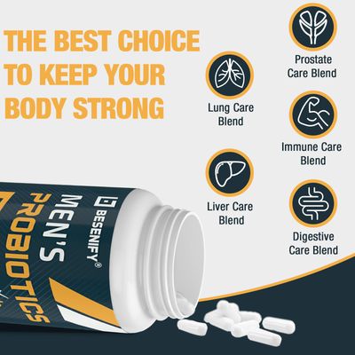 Probiotics for Men, 500 Billion CFUs 12 Strains, Men's Probiotic with Turmeric, Cranberry, Goji, Pro Biotics for Overall Digestive, Immune Health, Stomach, Gut Bloating, 60 Capsules
