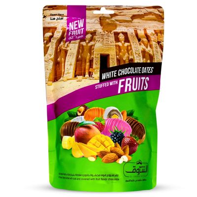 El Sherouk Pitted Dates Stuffed With Nuts And Covered With Chocolate And Fruit Flavor Natural Egypt Tamr Fresh Ramadan Halal (1 Pack 8.82 oz 250 gm)