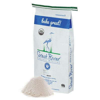 Great River Milling Organic All-Purpose Flour Lily White All-Purpose Flour Unbromated Unbleached Non-GMO Kosher Balanced Protein Gluten Bulk for Bread Maker, Ovens 25 Lb