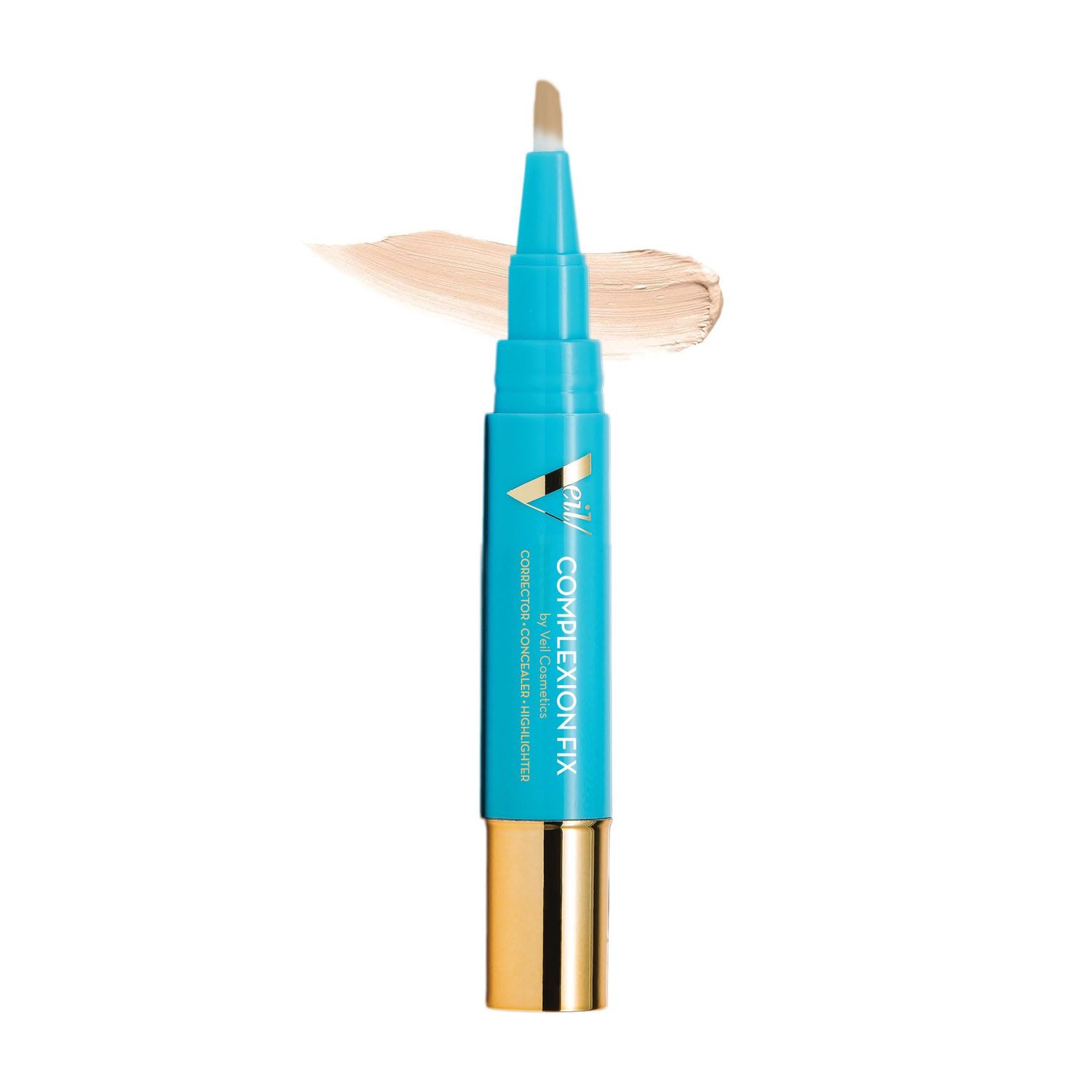 Veil Cosmetics - Complexion Fix Concealer - Liquid Concealer for Under Eye Dark Circles - Highlight, Contour, Correct - Anti-Aging - Vegan Makeup Pen - Hydrating Lightweight (1N Porcelain Neutral)