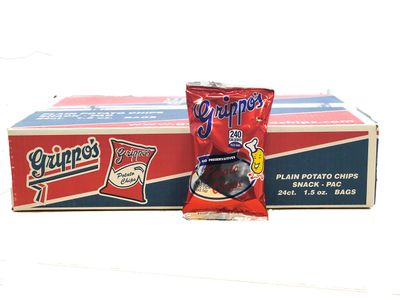 Grippo&#39;s Plain Potato Chips - 1.5 Oz Bags 24 Count