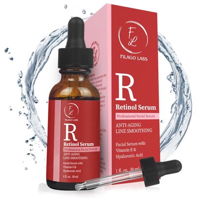 FILAGO LABS Retinol Serum for Face, - Anti Aging Facial Serum with Retinol, Hyaluronic Acid, Vitamin E, More - Brightening Serum made to improve Dark Spots, Skin Tone, Fine Lines Wrinkles, 1 Fl Oz
