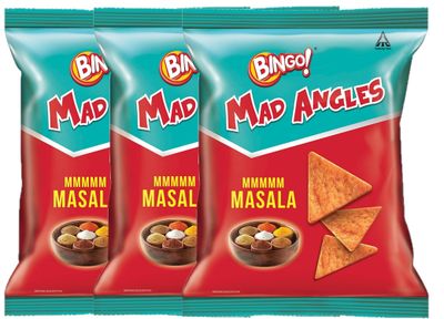 Bingo! Mad Angles Mmmm Masala Nacho Chips 66g Pack of 3
