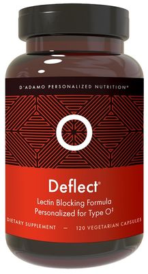 D&#39;Adamo Personalized Nutrition Deflect Lectin Blocker (Blood Type O) - 120 Vegetarian Capsules. Metabolism Booster. Immune Support. Made in The USA.