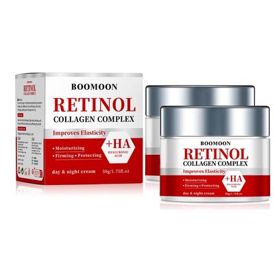 Retinol Cream for Face with Hyaluronic Acid, Wrinkle Cream for Face, Neck with Collagen Hyaluronic Acid, Day Night Moisturizer Face Cream for Men Women, 1.75 oz (2)
