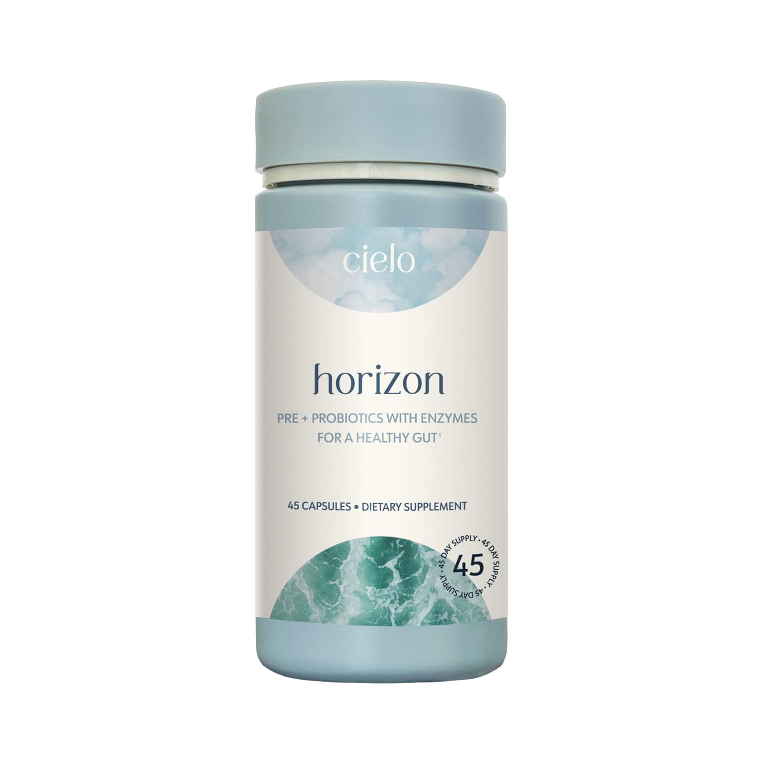 Cielo Daily Horizon Prebiotics - Probiotics for Men and Women - Daily Probiotics 20 Billion CFU for Adults Gut Health - Contains Digestive Enzymes Blend for Digestion of Nutrients (45 Day Supply)