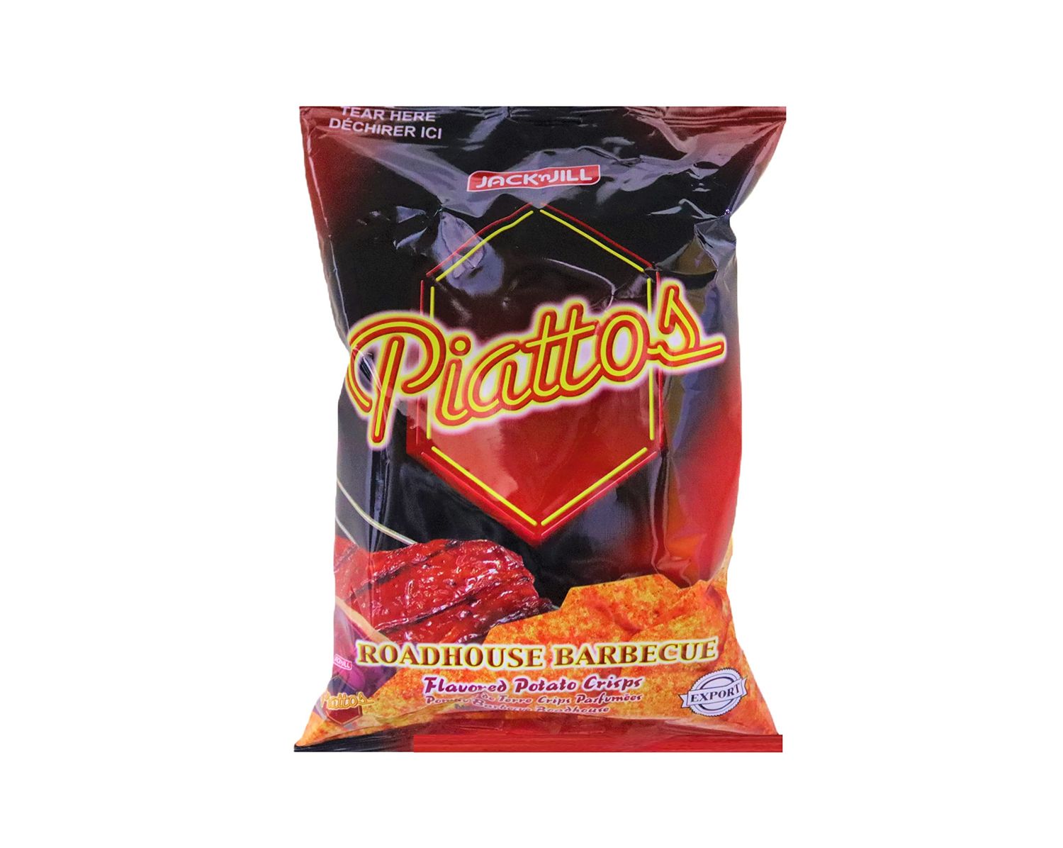 Jack&#39;n Jill Piattos Flavored Potato Crisps 3 Oz (Pack of 4) (Roadhouse Barbecue)