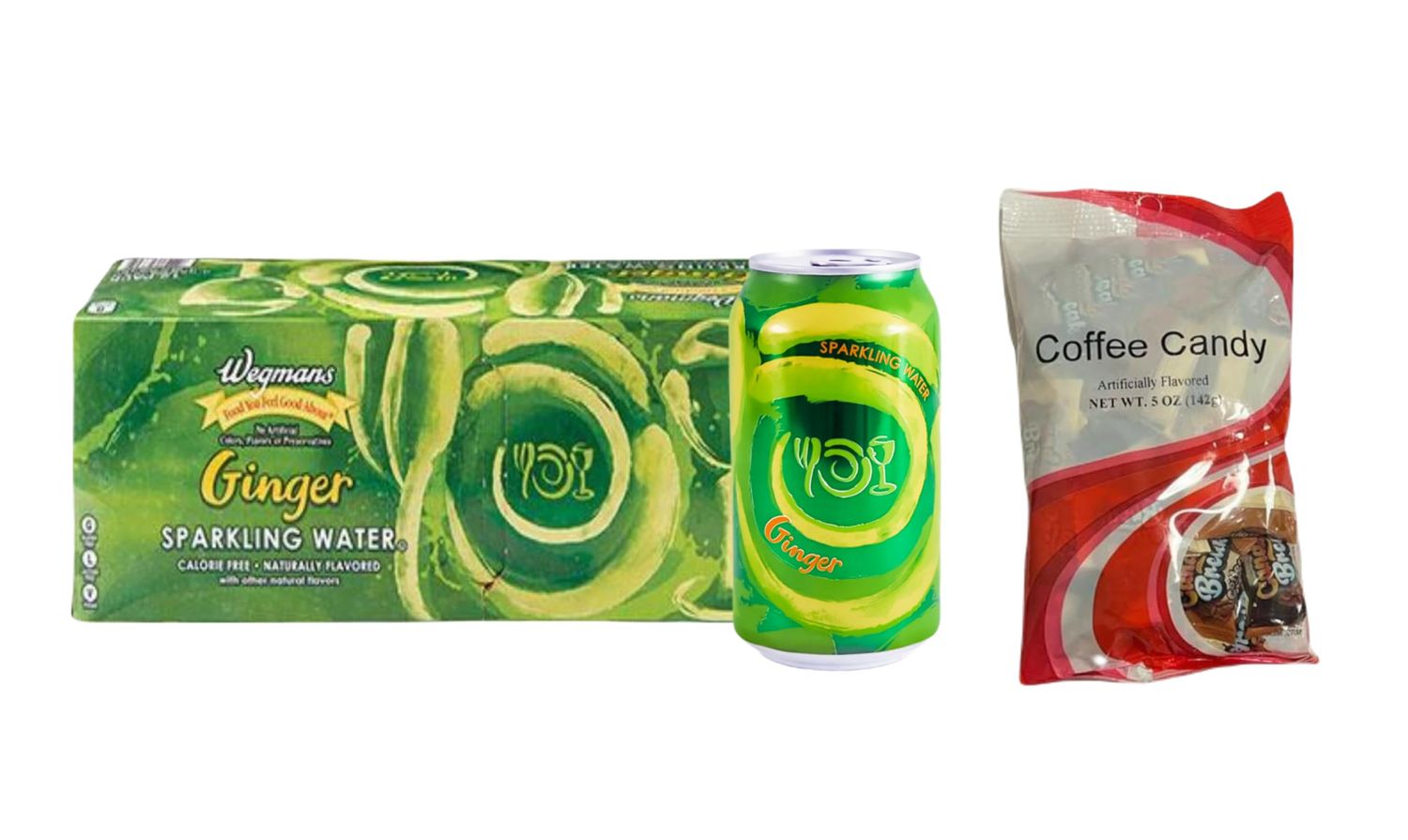 Wegmans Sparkling Water, Natural Mineral Drink, Sugar Free, Flavored Carbonated Beverage with Vitamins Antioxidants, 0 Calorie, Refreshing Healthy Seltzer, 12 Fl Oz - 12 Cans Pack (Ginger)