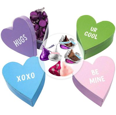 Kisses in Conversation Heart Boxes, Thoughtfully Designed Chocolate Box Bulk, Ideal Small Chocolate Gift Box for Mother&#39;s Day, Perfect Surprise for Mom