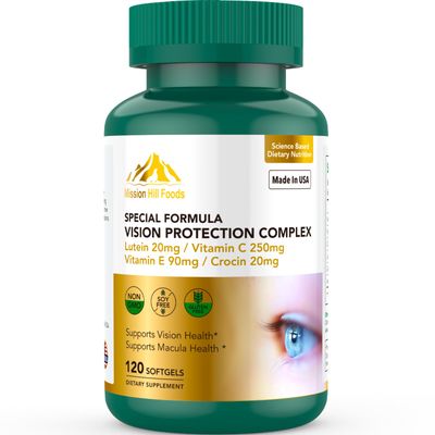 Lutein and Zeaxanthin Supplements - 6 in 1 Vision Protection Complex with Lutein, Zeaxanthin, Astaxanthin, Crocin, Vitamin C E, 120 Softgels, Non-GMO, Gluten-Free, Supports Eye Health