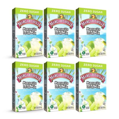 Margaritaville Singles To Go Water Drink Mix - Margarita Flavored, Non-Alcoholic Powder Sticks (6 Boxes with 6 Packets Each - 36 Total Servings