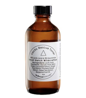 NuReveal Skincare Lactic Rescue Toner - Provides Gentle Skin Balance, Refreshing Hydrating Facial Toner with Lactic Acid, Improves Uneven Skin Tone, Vegan Cruelty Free - Ideal for Acne Prone Skin