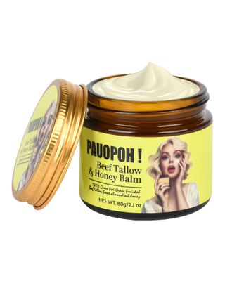 PAUOPOH Beef Tallow for Skin - Whipped Tallow Balm with Manuka Honey, Handmade Moisturizer for Sensitive Skin (Unscented)