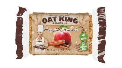 OAT KING - Apple Strudel Energy Snack Bars, Handmade Soft Baked, Vegan Lactose Free (10 Pack)