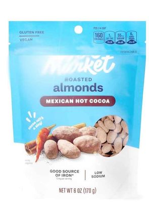 Roasted Mexican Hot Cocoa Well Market Almonds, Whole Nut Mix With Cinnamon Chocolate Chili, Snack Snacking Gift Food Dessert Treat 6oz