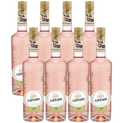 Giffard Depuis 1885 Grapefruit Alcohol-Free Liqueur 8 Pack - Made in France, 700ml Bottles, Perfect for Spritzers, Mixed Drinks