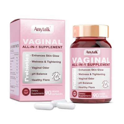 ANYTALK Vaginal Probiotics for Women pH Balance with Lactobacillus Probiotic Blend to Promote Healthy Vaginal Odor,Vaginal Flora - Women&#39;s Vaginal Health Probiotic 90 Count