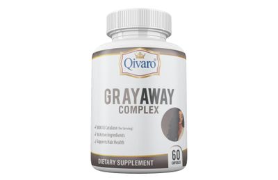 Qivaro Gray Away Complex - Advanced Unisex Supplement for Natural Hair Color Restoration - Reverses Graying for Men and Women - 60 Capsules