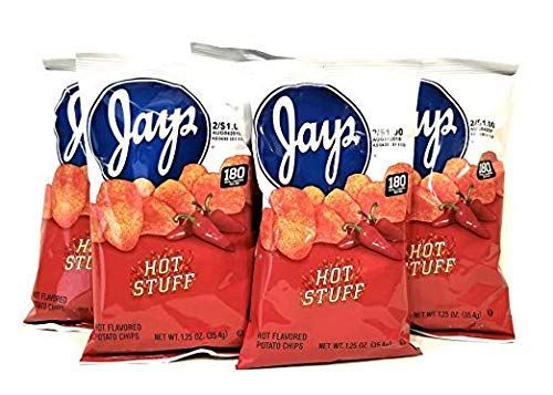 Jay&#39;s Hot Stuff 10 Pack 1.25 oz Hot Flavored Potato Chips