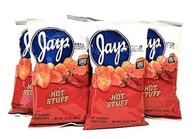 Jay&#39;s Hot Stuff 10 Pack 1.25 oz Hot Flavored Potato Chips