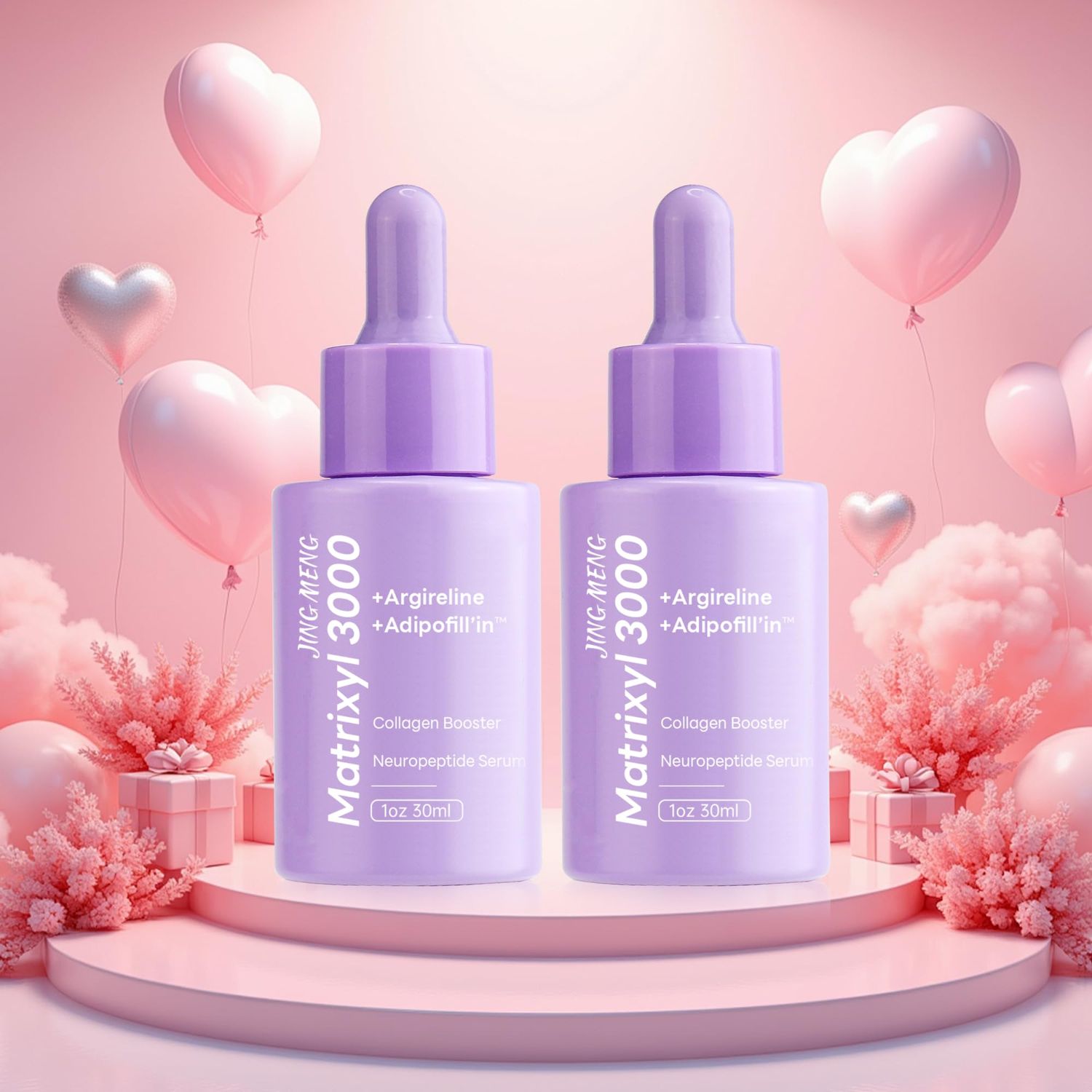 2 PCS JING MENG Argireline Matrixyl 3000 Serum,Plump up Skin, Anti Aging, Instantly Firming, Liposomal Retinol, Collagen Boost Peptides Serum For Face Neck Eyes Breast 1oz2